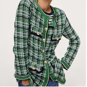 Mango Cotton Tweed Cardigan